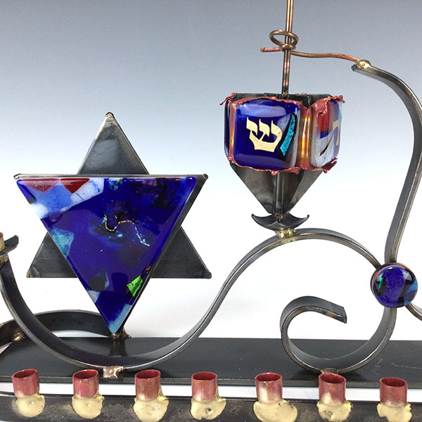 Menorah and Dreidel Combo